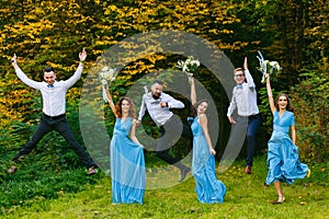 Groomsmen and bridesmaids