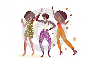 Groove night party on it dancing party 70s seventies music vector illustration Generative AI