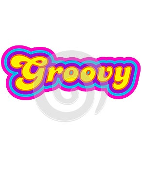 Groovy 60s era word graphic