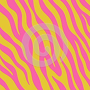Groovy abstract zebra pink stripes 1960s vector illustration liquid lines photo