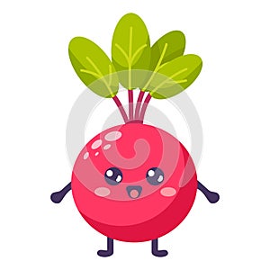 Groovy cartoon cute radish