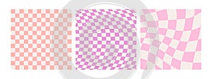 Groovy checkered seamless patterns