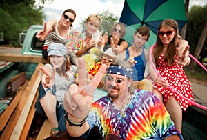 Groovy Group in the Back of Truck