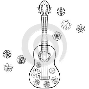 Groovy guitar line art