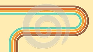 Groovy line rainbow abstract retro style background