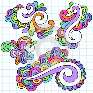 Groovy Notebook Doodle Design Elements Vector