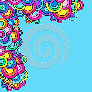 Groovy Psychedelic Doodle Circles Vector photo