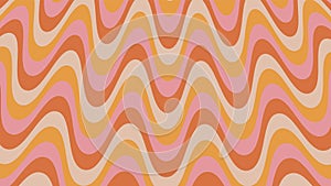 Groovy psychedelic wavy background in 70s style. Funky hippie backdrop for surface design. Abstract retro line art