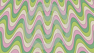 Groovy psychedelic wavy background in 70s style. Funky hippie backdrop for surface design. Abstract retro line art