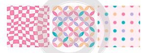 Groovy retro seamless patterns