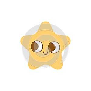 groovy star with eyes. Vector illustration flat