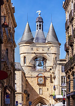 Grosse Closhe Bell Tower Ancient Clock, Bordeaux photo