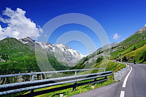 The Grossglockner High Alpine Road in summer time.