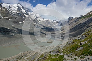 Grossglockner, the highest mountain in Austria with the Pasterze glacier