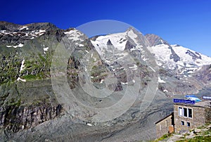 Pasterze glacier in Hohe Tauern National Park at the foot of Grossglockner Mountain photo