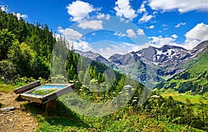 Grossglockner panoramic road in Austria. Observation deck