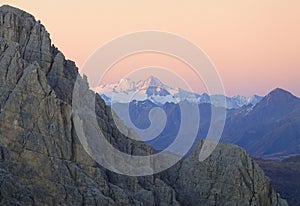 Grossglockner Peak seen from Monte Paterno in the Dolomites
