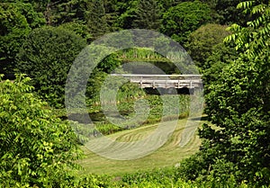 Grossman Pond bridge at Cornell Botanical Gardens Cornell University Ithaca NYS