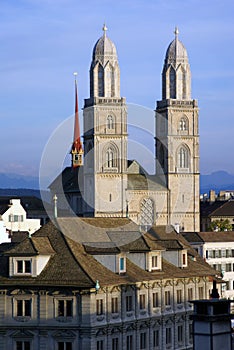 Grossmuenster cathedral in Zuerich photo