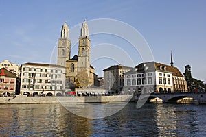The Grossmunster and rathaus in Zurich