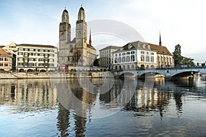 The Grossmunster is a Romanesque-style Protestant church in Switzerland