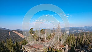 Grossofen - Scenic view of massive rock formation called Grossofen surrounded by idyllic forest in Modriach, Hebalm, Kor Alps