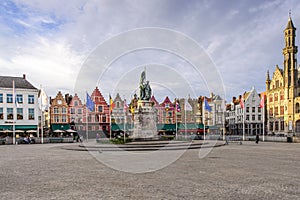 Grote Markt square in Bruges, Belgium