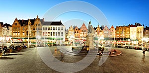 Grote Markt square in Bruges -Brugge, Belgium