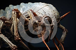 Grotesque creature on black background