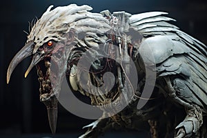 Grotesque creature on black background