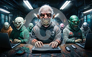 Grotesque Hackers masked troll farm the web in computer malware