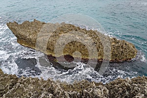 Grotta della Poesia coast cliff, Salento, Apulia, Italy