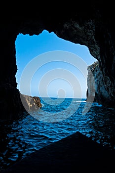 Grotte, sea caves near Syracuse harbor at Sicily