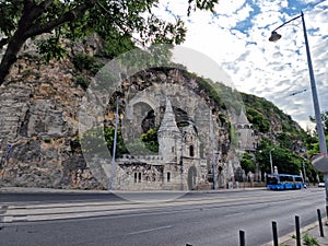 The grotto chapel GellÃ©rt Hill Cave Budapest Hungary