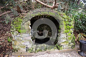 Grotto in the dendrological park `Southern Cultures` in Sochi city, Russia