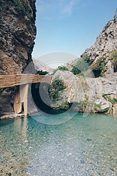 Grotto in the Kourtaliotiko Gorge on the island of Crete in Greece