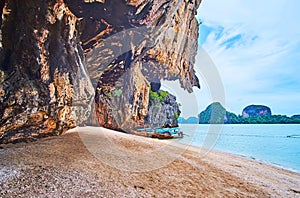 The grotto and sand beach of James Bond Island, Phang Nga Bay, Thailand