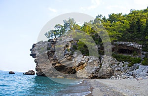 Grotto in Turkey. Landscape with a grotto at sea