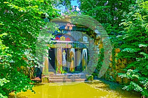 Grotto of Venus with columns and the sculpture of Venus de\' Medici, Sofiyivka Park, Uman, Ukraine