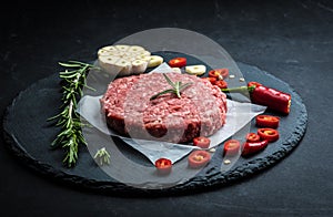 Ground beef meat steak for burger photo