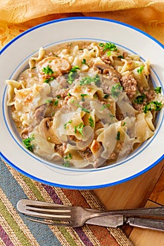 Ground Beef Mushroom Stroganoff