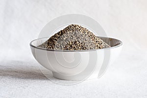 Ground Black Pepper in a Bowl