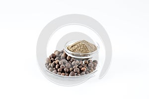 Ground Black Pepper Isolated on the white background.