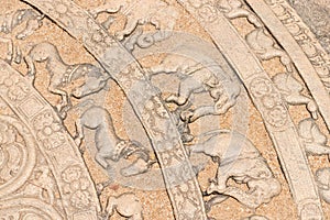 Ground carving as moonstone relief
