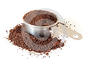 Ground Coffee In Measuring Cup