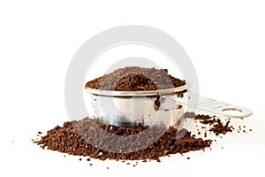 Ground Coffee In Measuring Cup