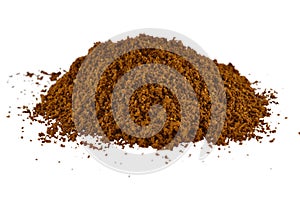 Ground coffee pile