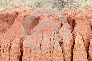 Ground Erosion Deep Water Grooves in Sand