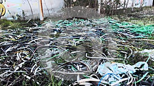 Ground Filled With Industrial Waste, Cables and Plastic Pipes