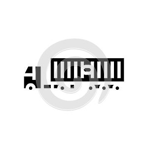 ground freight truck delivery service glyph icon vector illustration
